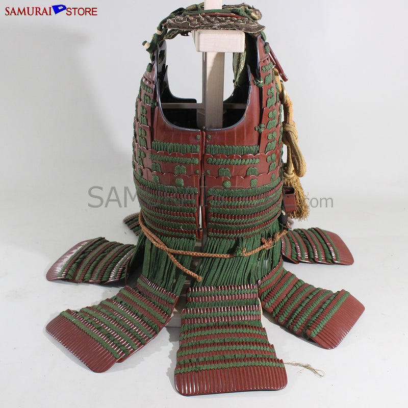 D107 Vermilion Red Antique Samurai Armor Edo period w/ 2nd grade certificate