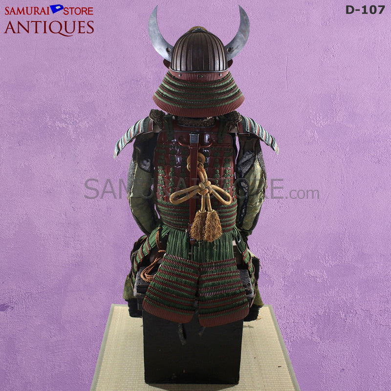 D107 Vermilion Red Antique Samurai Armor Edo period w/ 2nd grade certificate