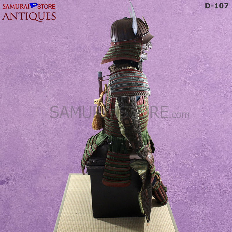 D107 Vermilion Red Antique Samurai Armor Edo period w/ 2nd grade certificate