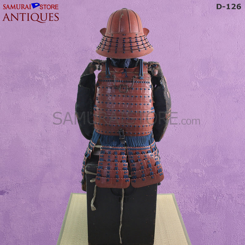 D126 Vermilion Red Antique Samurai Armor Edo period w/ certificate