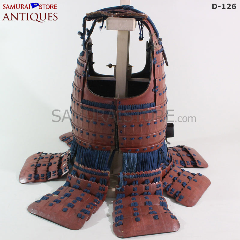 D126 Vermilion Red Antique Samurai Armor Edo period w/ certificate