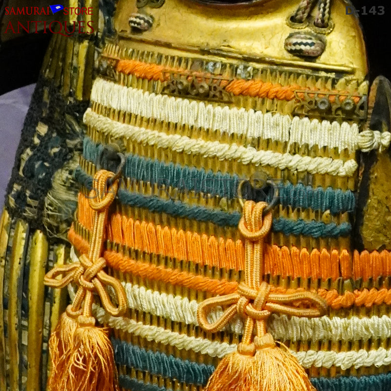 D143 Antique suit of Honkozane gold armor w/ Certificate