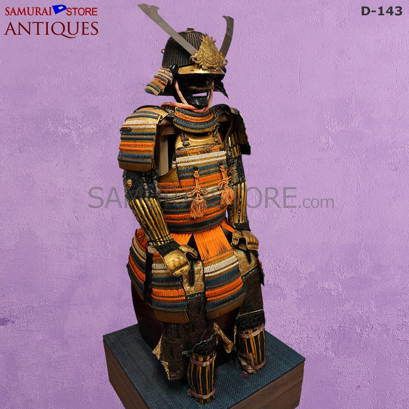 D143 Antique suit of Honkozane gold armor w/ Certificate