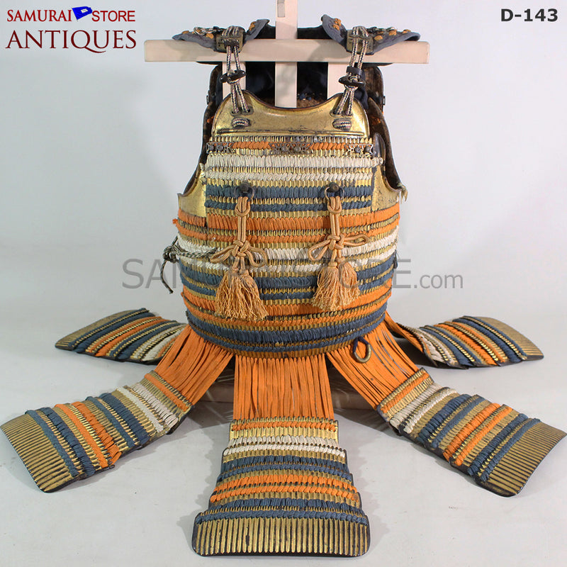 D143 Antique suit of Honkozane gold armor w/ Certificate