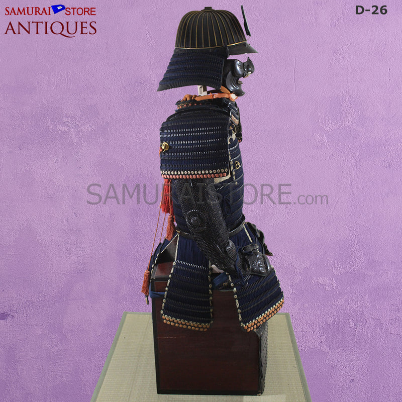 D26 Antique Samurai Armor Honkozane & Kebiki lacing w/ Certificate